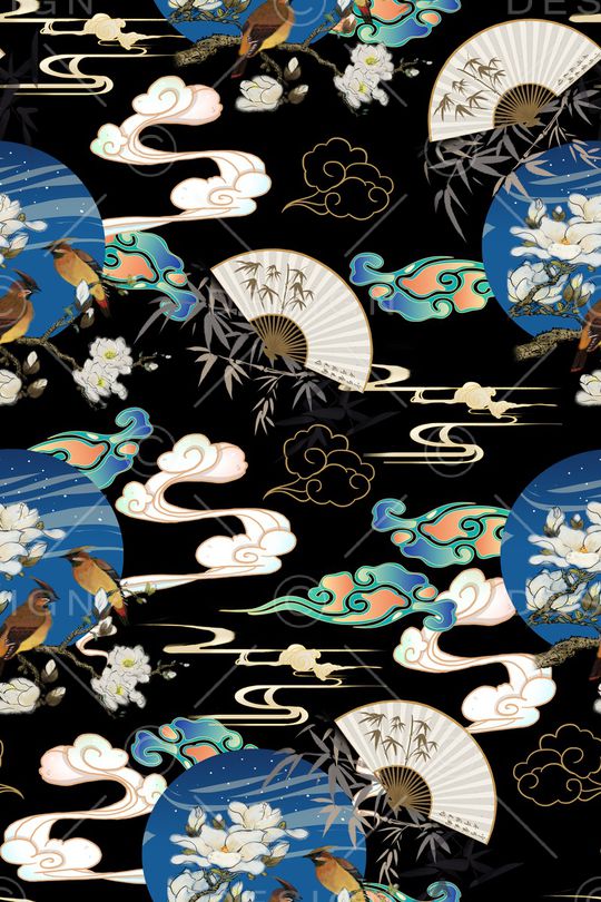 扇子印花华亿平台图片