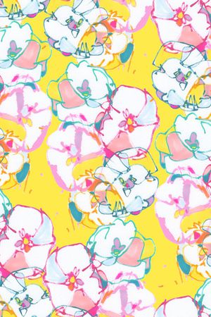 手绘大花印花华亿平台图片