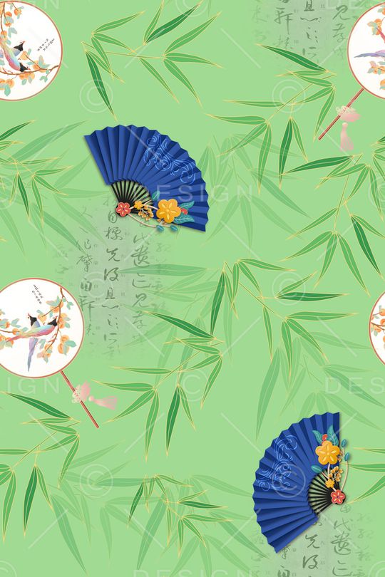 扇子印花华亿平台图片