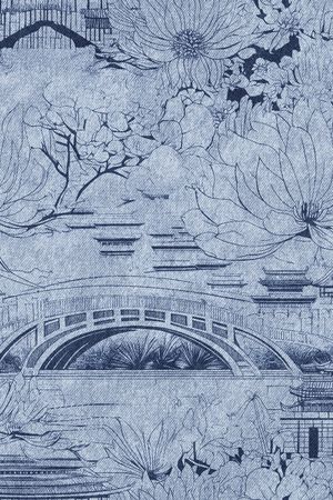 牛仔纹理印花华亿平台图片