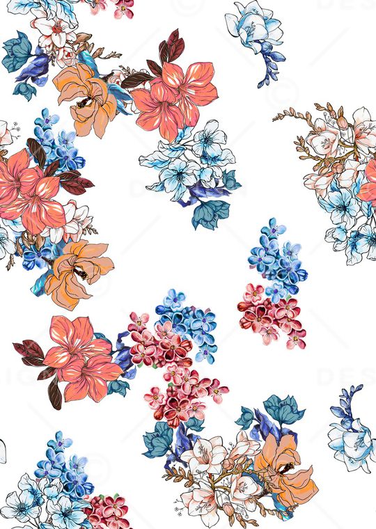 花卉印花华亿平台图片