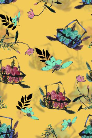 花卉印花华亿平台图片