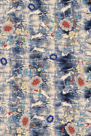 民族花卉印花华亿平台图片