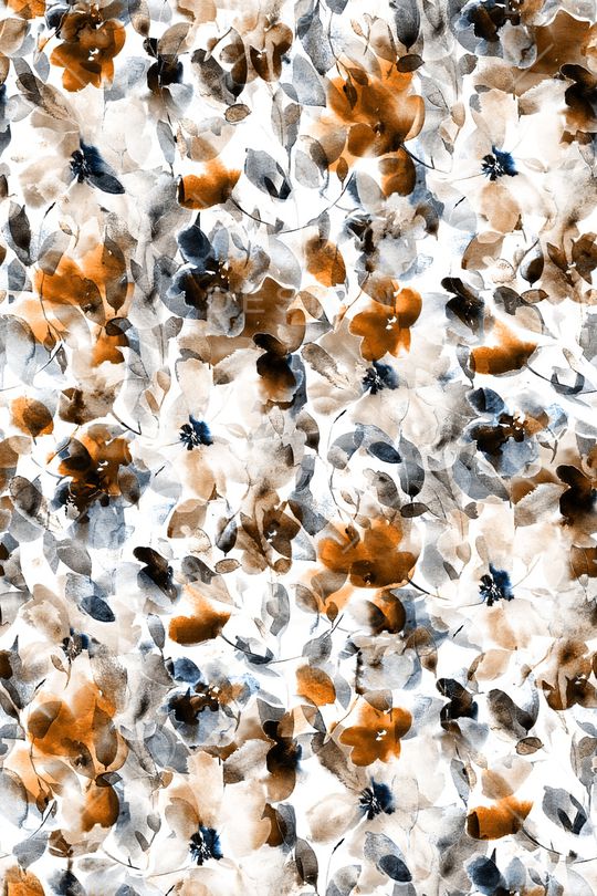 水彩花卉印花华亿平台图片