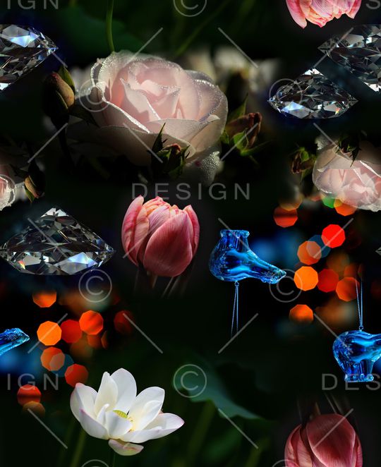 花卉印花华亿平台图片