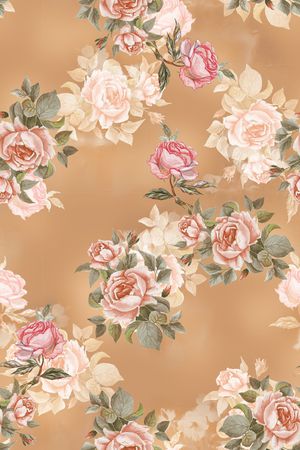 水彩花卉印花华亿平台图片