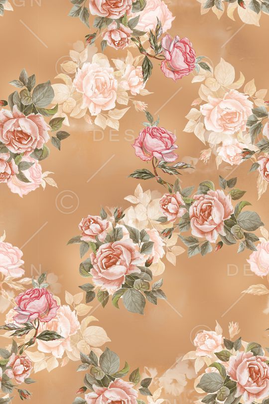 水彩花卉印花华亿平台图片