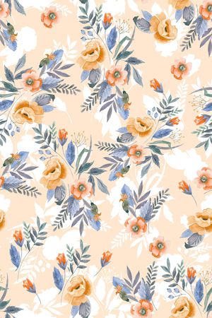 水彩花卉印花华亿平台图片