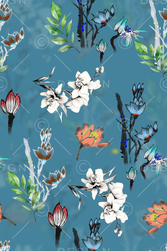 水墨风印花华亿平台图片