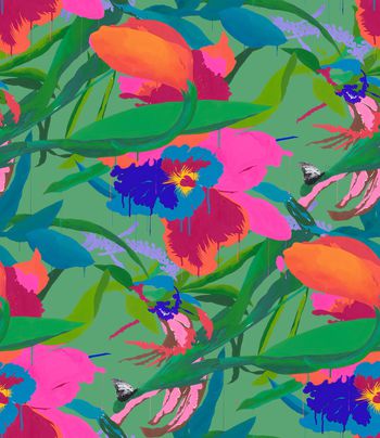 花卉印花华亿平台图片