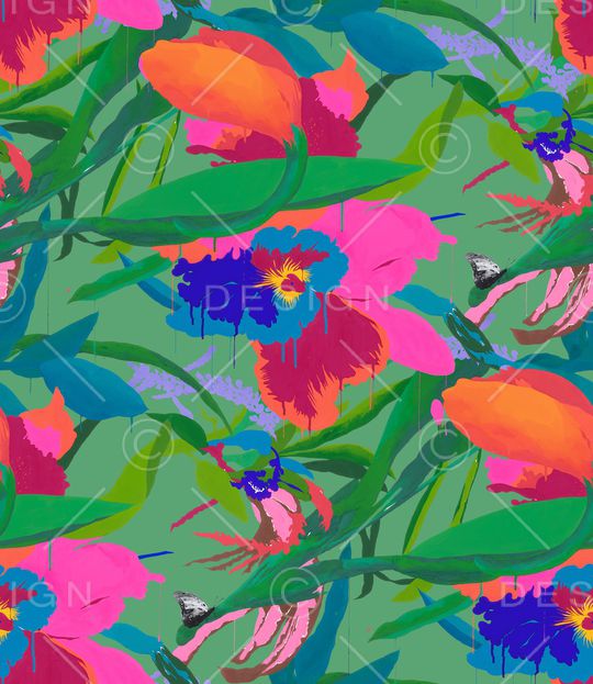 花卉印花华亿平台图片