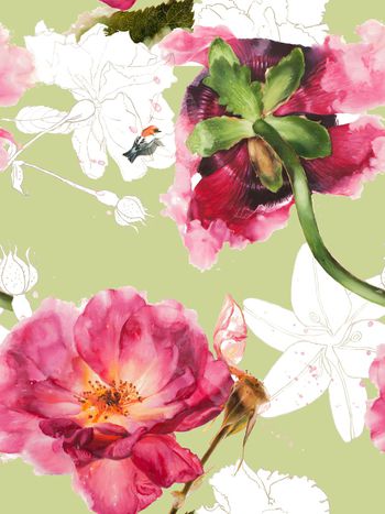 花卉印花华亿平台图片