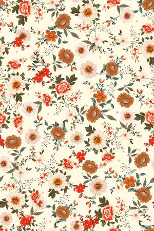 纯底花卉印花华亿平台图片