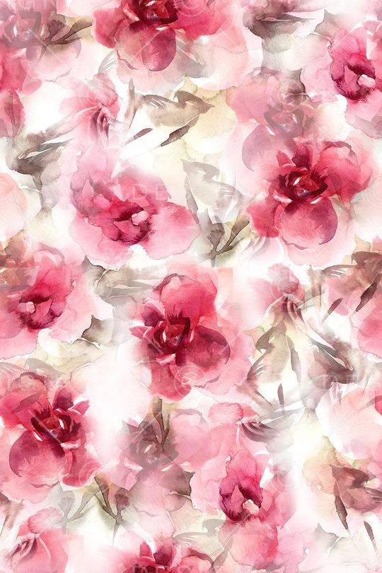 水彩花卉印花华亿平台图片