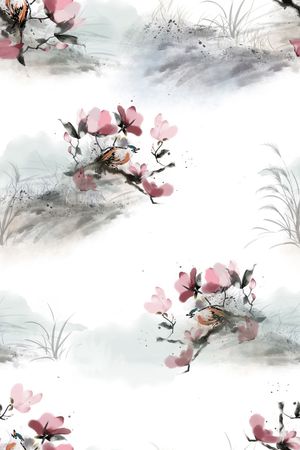 水墨风印花华亿平台图片