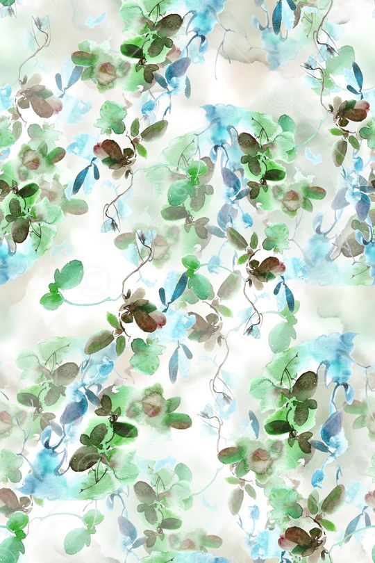 水彩花卉印花华亿平台图片