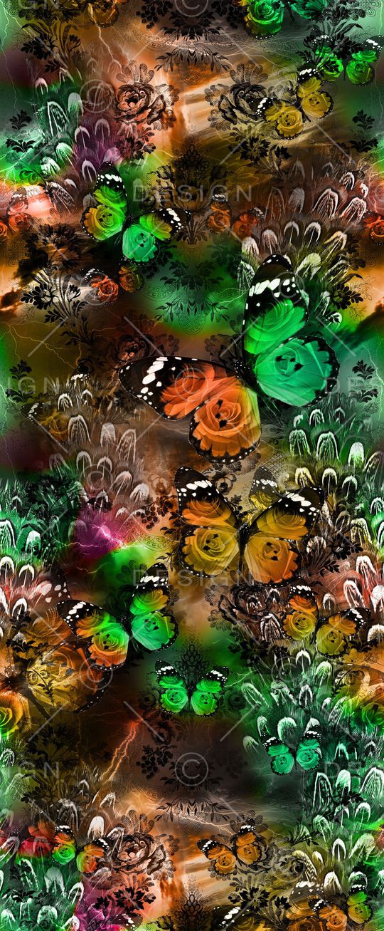 蝴蝶印花华亿平台图片