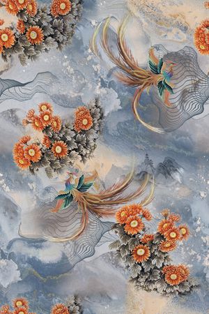 真丝印花华亿平台图片