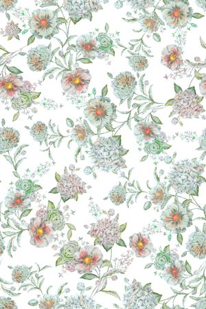 清爽底花卉印花华亿平台图片