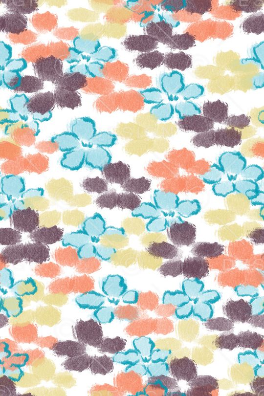 清爽底花卉印花华亿平台图片