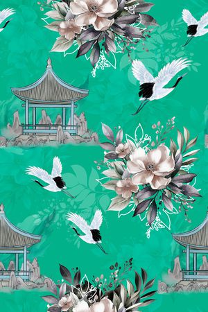 中国风印花华亿平台图片