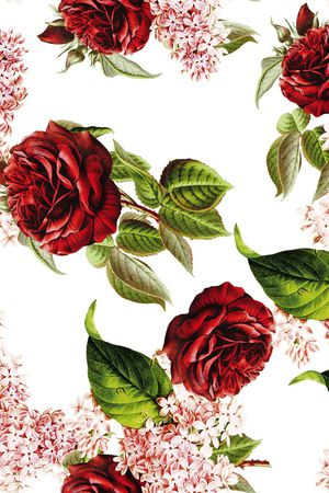 玫瑰花印花华亿平台图片