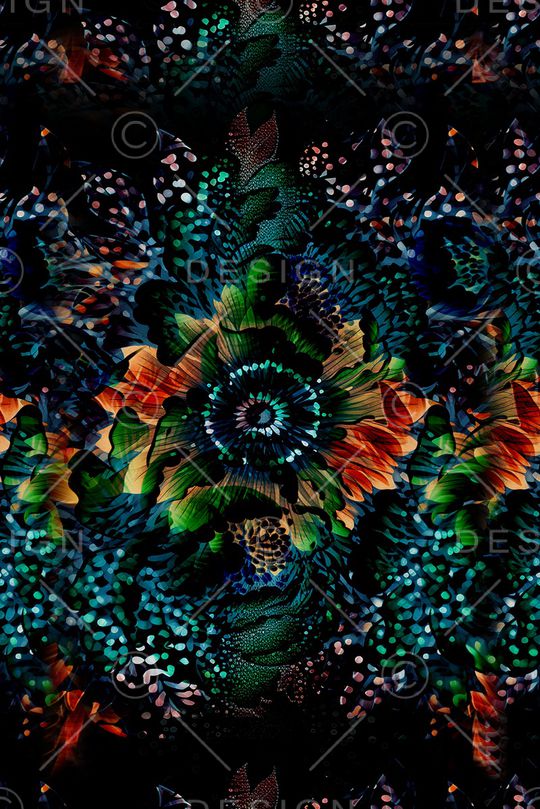 抽象花卉印花华亿平台图片