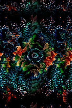 抽象花卉印花华亿平台图片