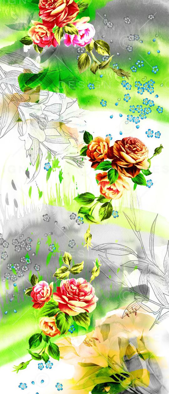 花卉印花华亿平台图片