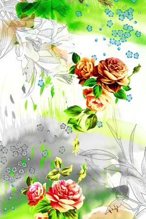 花卉印花华亿平台图片