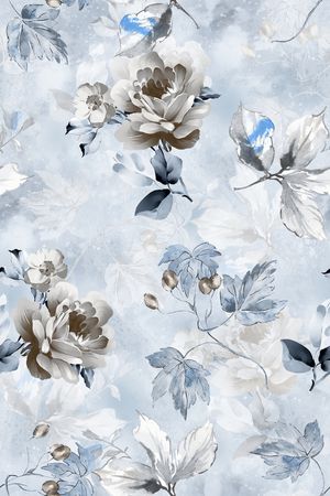 水彩花卉印花华亿平台图片