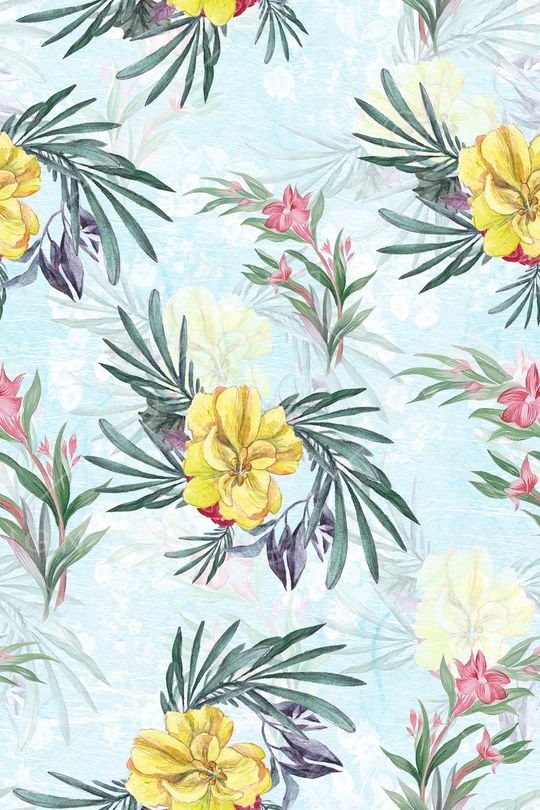 水彩花卉印花华亿平台图片