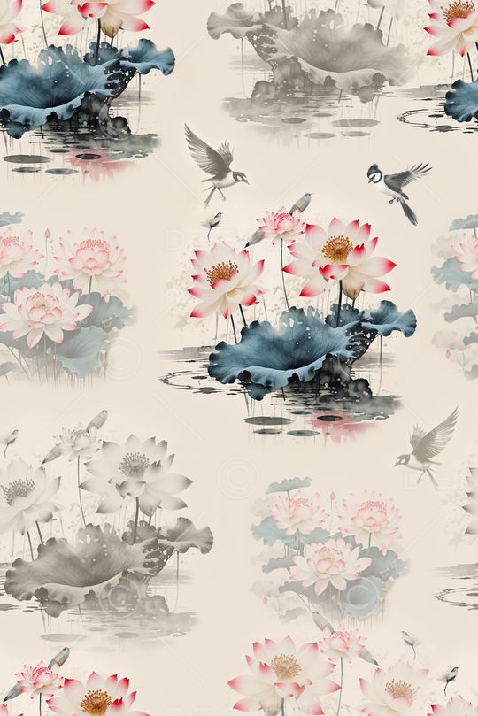 花鸟印花华亿平台图片