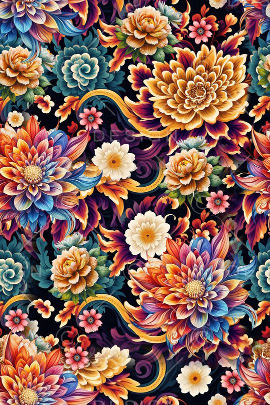 花卉印花华亿平台图片