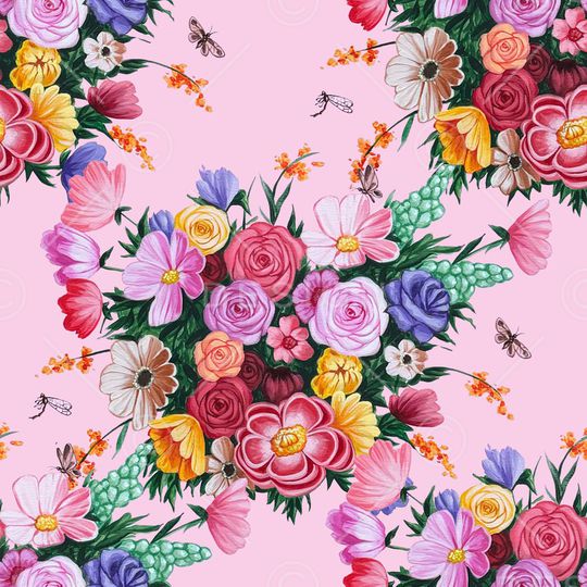 花卉印花华亿平台图片