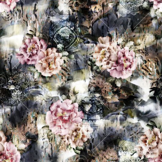 花卉印花华亿平台图片