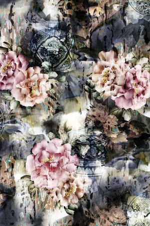 花卉印花华亿平台图片