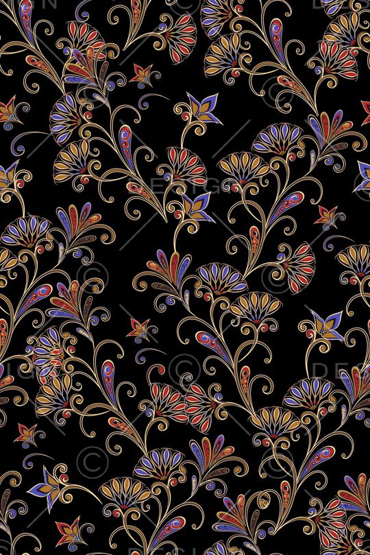 民族花卉印花华亿平台图片