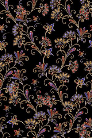 民族花卉印花华亿平台图片