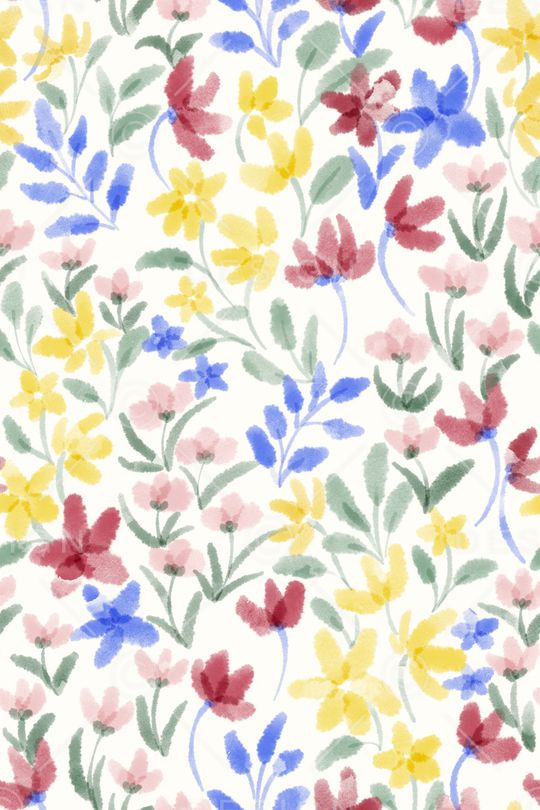 清爽底花卉印花华亿平台图片