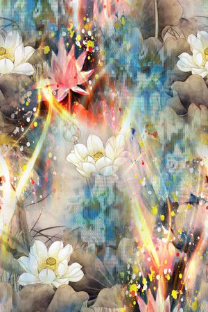 花卉印花华亿平台图片