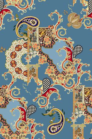 卷草印花华亿平台图片