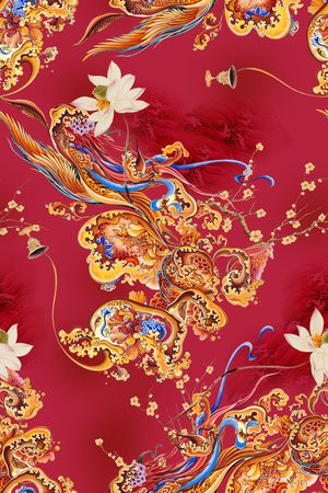 花卉印花华亿平台图片