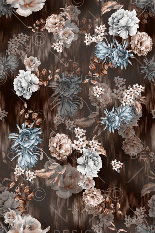 水彩花卉印花华亿平台图片