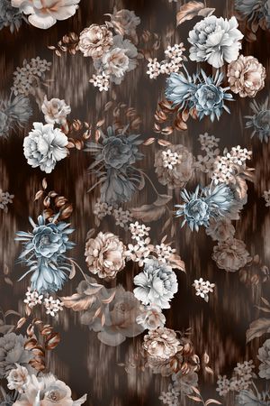 水彩花卉印花华亿平台图片