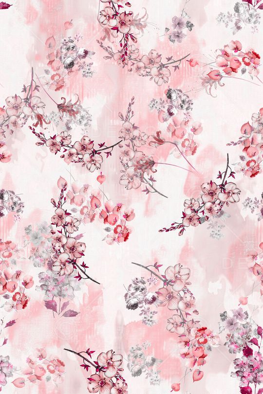 水彩花卉印花华亿平台图片