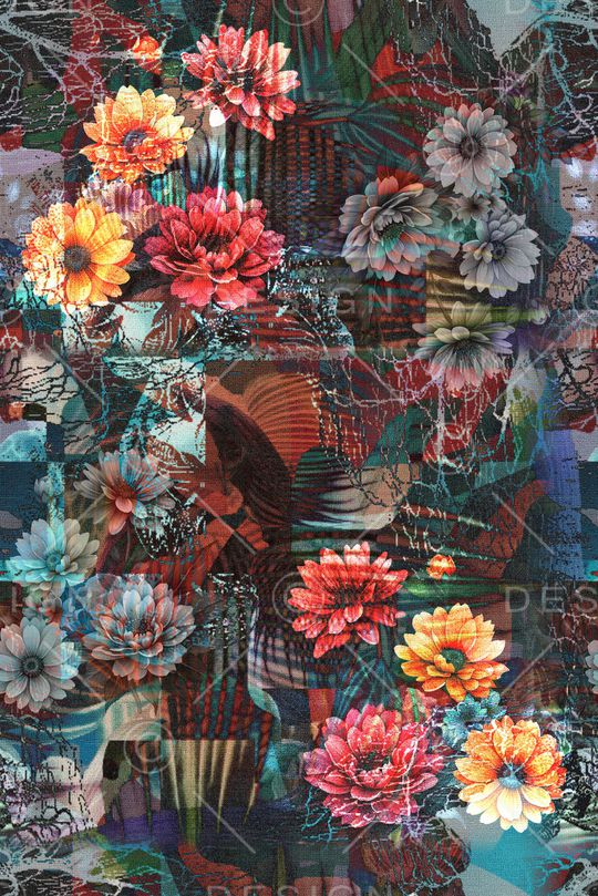 花卉印花华亿平台图片