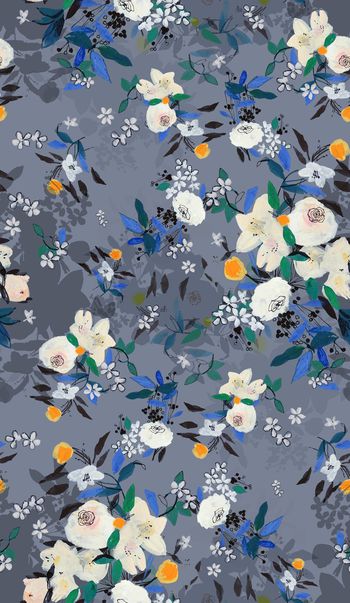 抽象花卉印花华亿平台图片