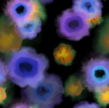 水彩花卉印花华亿平台图片