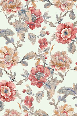 清爽底花卉印花华亿平台图片